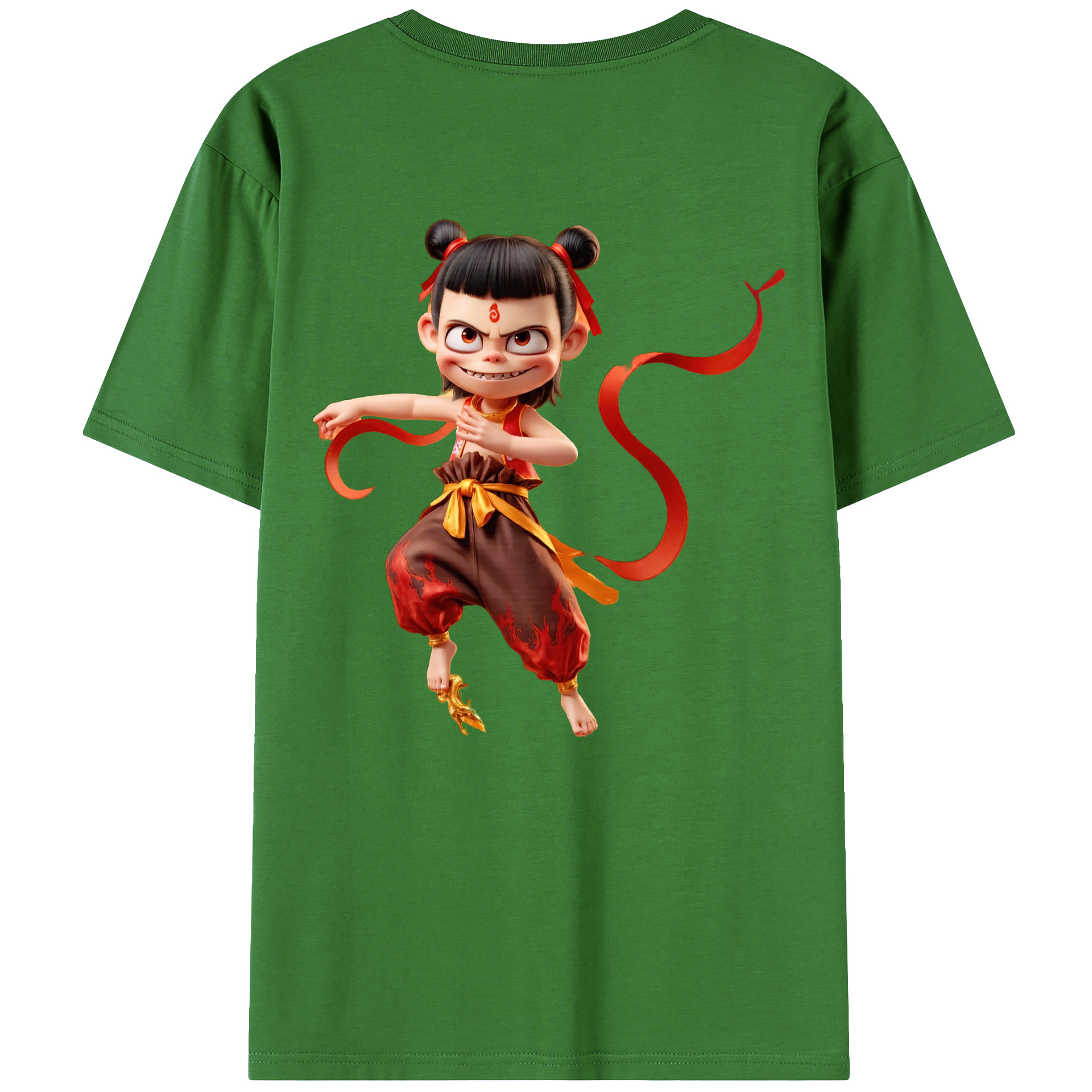 （画像用） Ne Zha 2 ナタ 魔童の大暴れ レディース半袖Tシャツ(バックプリント)
